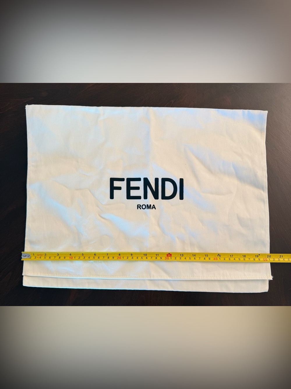 Fendi White Dust Bag with Black Logo 20”x15”